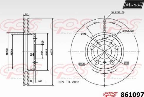 Maxtech 861097.0000 - Тормозной диск autodnr.net