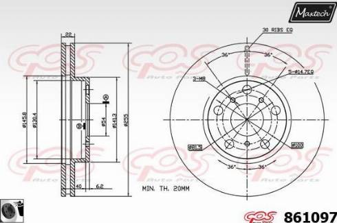 Maxtech 861097.0060 - Тормозной диск autodnr.net