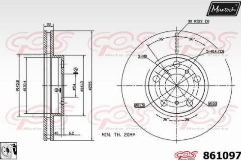 Maxtech 861097.0080 - Тормозной диск autodnr.net