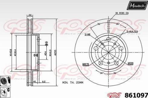 Maxtech 861097.6060 - Тормозной диск autodnr.net