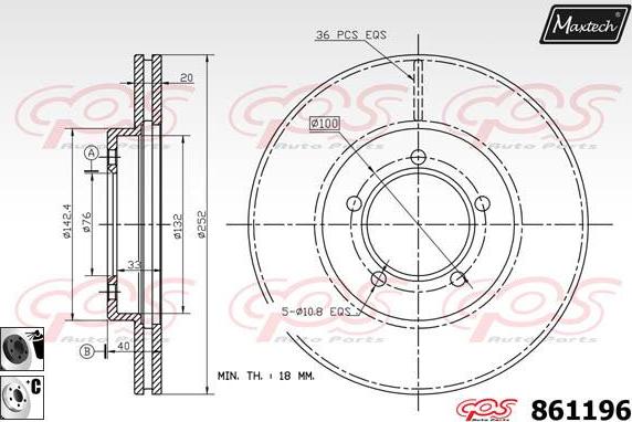 Maxtech 861097 - Тормозной диск autodnr.net