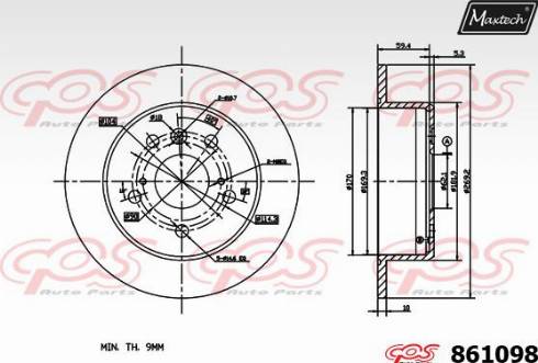 Maxtech 861098.0000 - Гальмівний диск autocars.com.ua