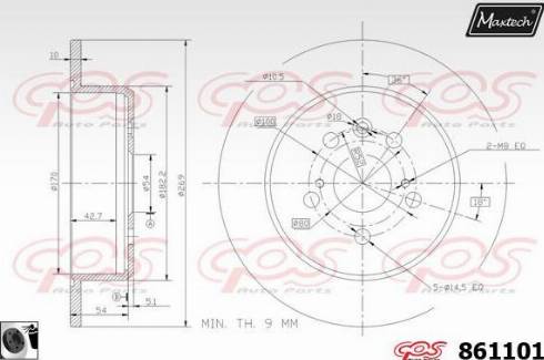 Maxtech 861101.0060 - Тормозной диск autodnr.net