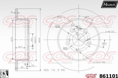 Maxtech 861101.0080 - Тормозной диск autodnr.net