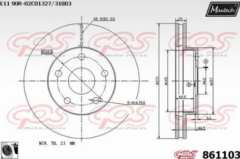 Maxtech 861103.0060 - Гальмівний диск autocars.com.ua