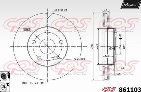 Maxtech 861103.6060 - Гальмівний диск autocars.com.ua