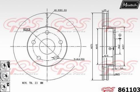 Maxtech 861103.6880 - Гальмівний диск autocars.com.ua