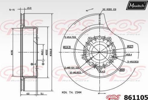 Maxtech 861105.0000 - Тормозной диск autodnr.net