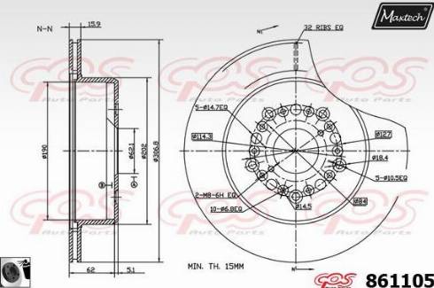 Maxtech 861105.0060 - Тормозной диск autodnr.net