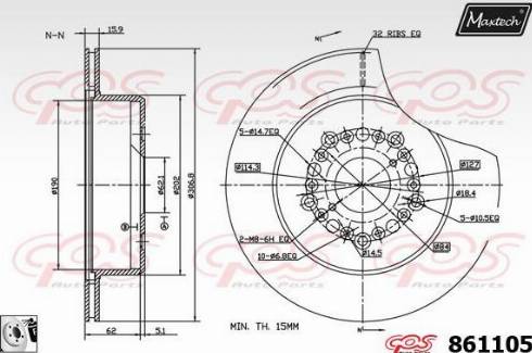 Maxtech 861105.0080 - Тормозной диск autodnr.net