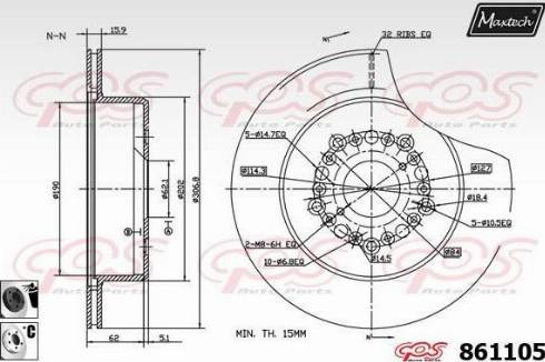 Maxtech 861105.6060 - Тормозной диск autodnr.net