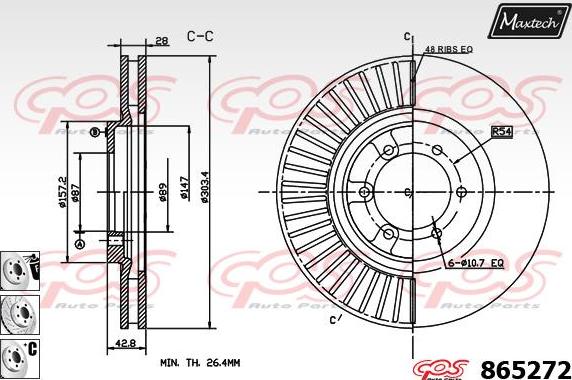 Maxtech 873036 - Гальмівний диск autocars.com.ua