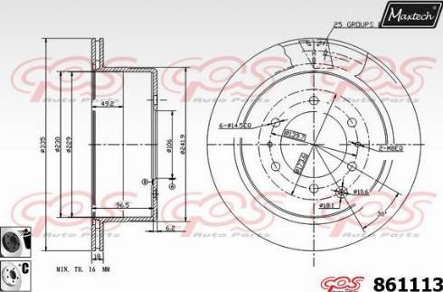 Maxtech 861113.6060 - Гальмівний диск autocars.com.ua