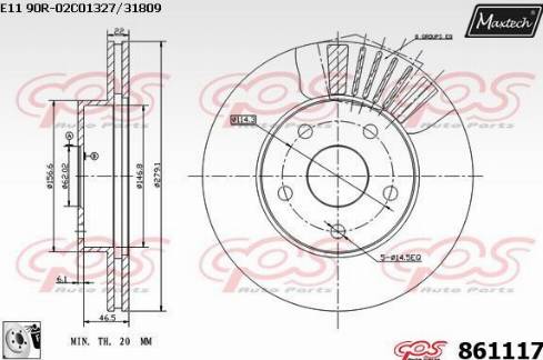 Maxtech 861117.0080 - Гальмівний диск autocars.com.ua