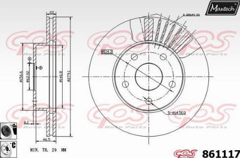 Maxtech 861117.6060 - Гальмівний диск autocars.com.ua