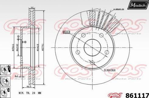 Maxtech 861117.6880 - Гальмівний диск autocars.com.ua