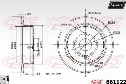 Maxtech 861122.0080 - Гальмівний диск autocars.com.ua