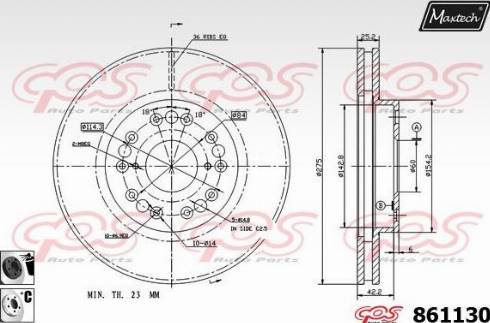 Maxtech 861130.6060 - Гальмівний диск autocars.com.ua