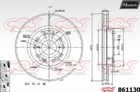 Maxtech 861130.6980 - Гальмівний диск autocars.com.ua