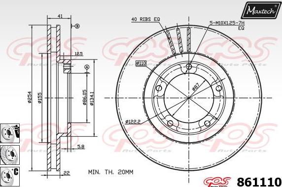 Maxtech 871088 - Гальмівний диск autocars.com.ua