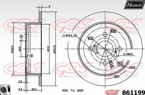 Maxtech 861199.0060 - Гальмівний диск autocars.com.ua