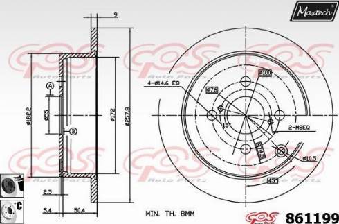 Maxtech 861199.6060 - Гальмівний диск autocars.com.ua