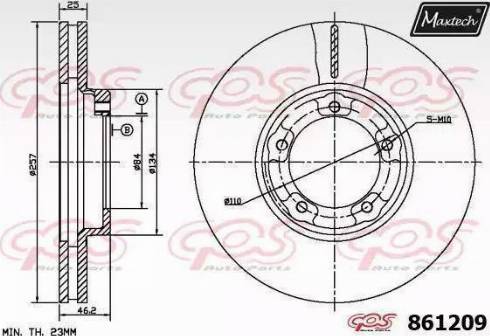 Maxtech 861209.6980 - Гальмівний диск autocars.com.ua