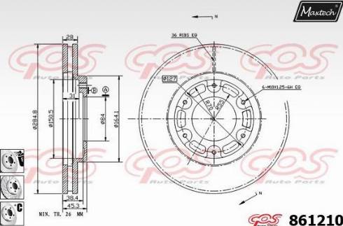 Maxtech 861210.6880 - Гальмівний диск autocars.com.ua