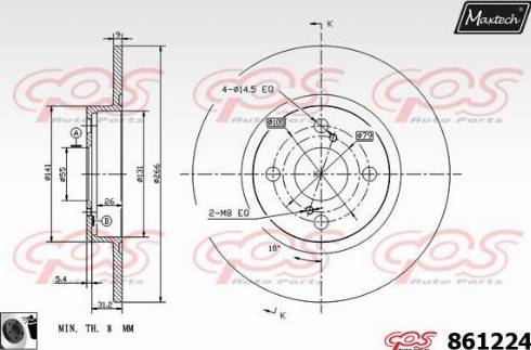 Maxtech 861224.0060 - Гальмівний диск autocars.com.ua