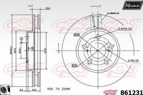 Maxtech 861231.0060 - Гальмівний диск autocars.com.ua