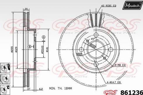 Maxtech 861236.6880 - Гальмівний диск autocars.com.ua