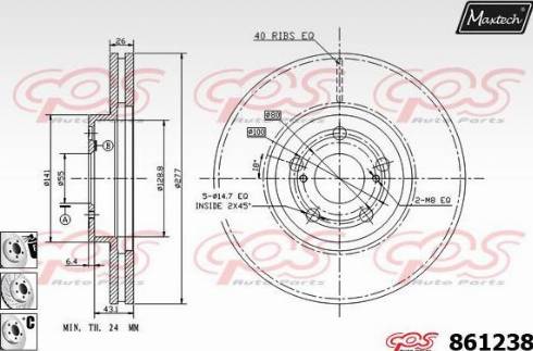 Maxtech 861238.6880 - Гальмівний диск autocars.com.ua