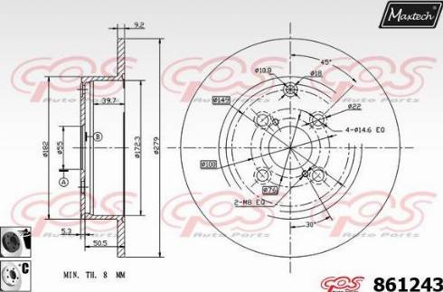 Maxtech 861243.6060 - Гальмівний диск autocars.com.ua