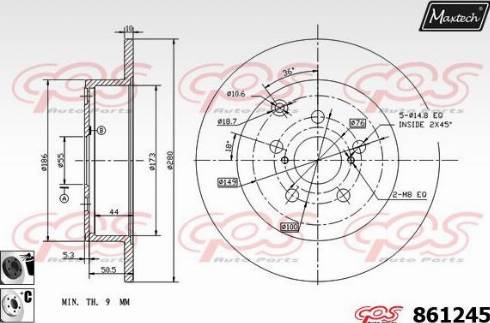 Maxtech 861245.6060 - Гальмівний диск autocars.com.ua