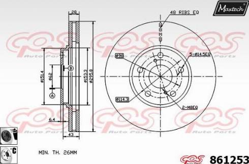 Maxtech 861253.6060 - Гальмівний диск autocars.com.ua