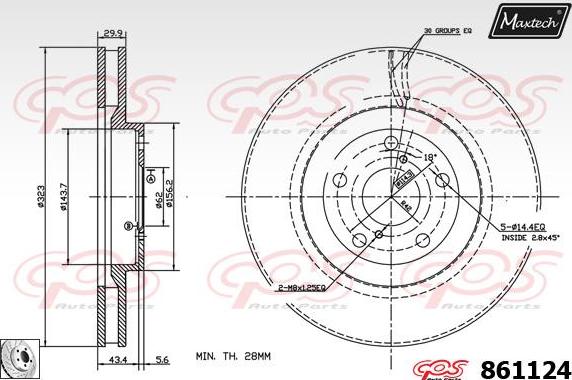 Maxtech 861260 - Гальмівний диск autocars.com.ua