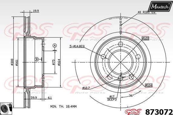 Maxtech 861268 - Гальмівний диск autocars.com.ua