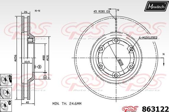 Maxtech 861269 - Гальмівний диск autocars.com.ua