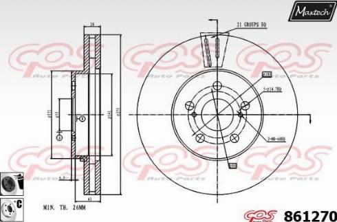 Maxtech 861270.6060 - Гальмівний диск autocars.com.ua