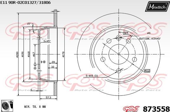 Maxtech 861275 - Гальмівний диск autocars.com.ua