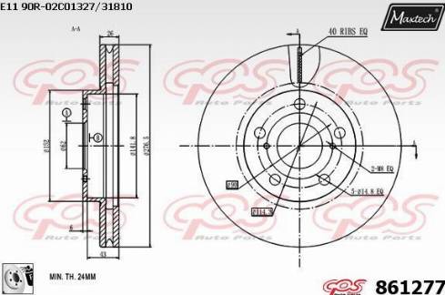 Maxtech 861277.0080 - Гальмівний диск autocars.com.ua