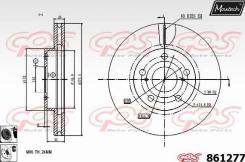 Maxtech 861277.6060 - Гальмівний диск autocars.com.ua