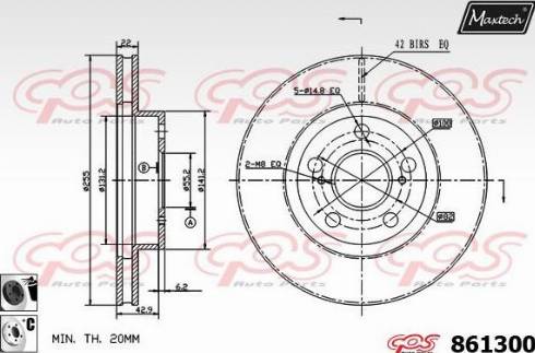 Maxtech 861300.6060 - Гальмівний диск autocars.com.ua