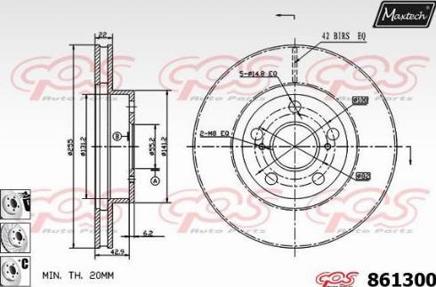 Maxtech 861300.6880 - Гальмівний диск autocars.com.ua