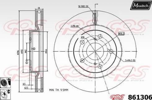 Maxtech 861306.6060 - Гальмівний диск autocars.com.ua