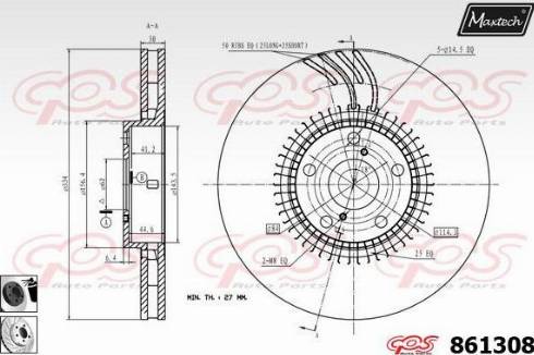 Maxtech 861308.0260 - Гальмівний диск autocars.com.ua