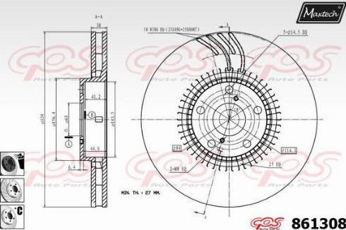 Maxtech 861308.6260 - Гальмівний диск autocars.com.ua