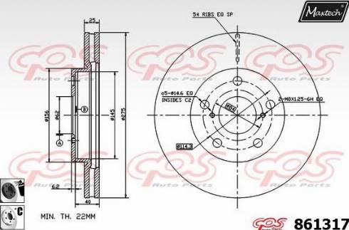 Maxtech 861317.6060 - Тормозной диск autodnr.net