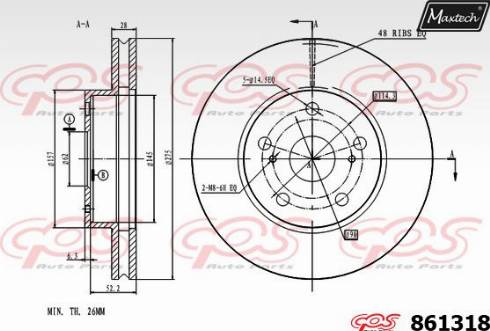 Maxtech 861318.0000 - Тормозной диск autodnr.net