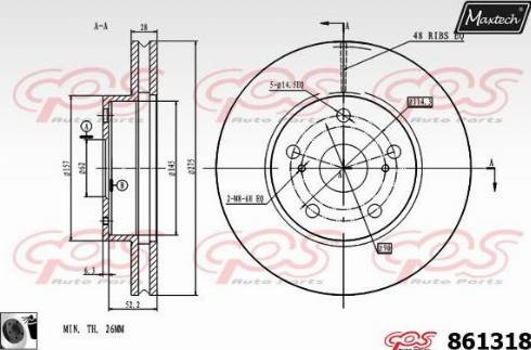 Maxtech 861318.0060 - Тормозной диск autodnr.net